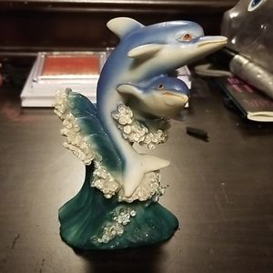 Dolphins in wave figurine